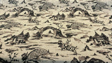 Nanping Toile Chinoiserie Black Basketweave Polyester Fabric - Black Toile, Basketweave, 54" Width (1 Yard)