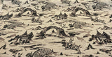 Nanping Toile Chinoiserie Black Basketweave Polyester Fabric - Black Toile, Basketweave, 54" Width (1 Yard)