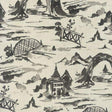 Nanping Toile Chinoiserie Black Basketweave Polyester Fabric - Black Toile, Basketweave, 54" Width (1 Yard)