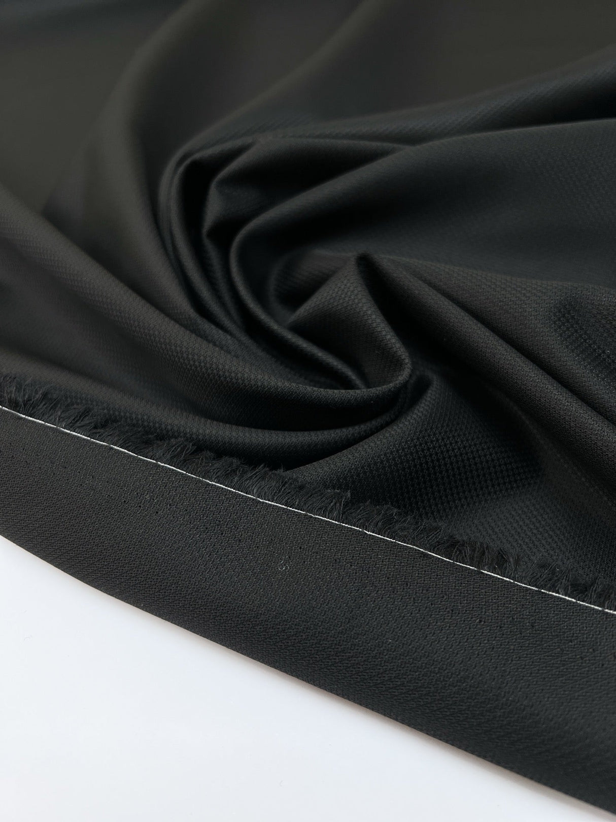 Wool Jacquard Suiting Fabric Black