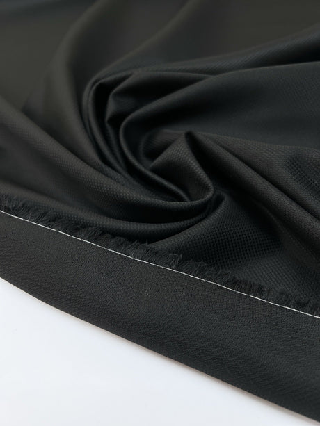 Wool Jacquard Suiting Fabric Black