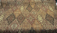 Tabriz Vicuna Chenille Fabric - Diamond Medallion, Rust Brown Burgundy, 56" Width (1 Yard)