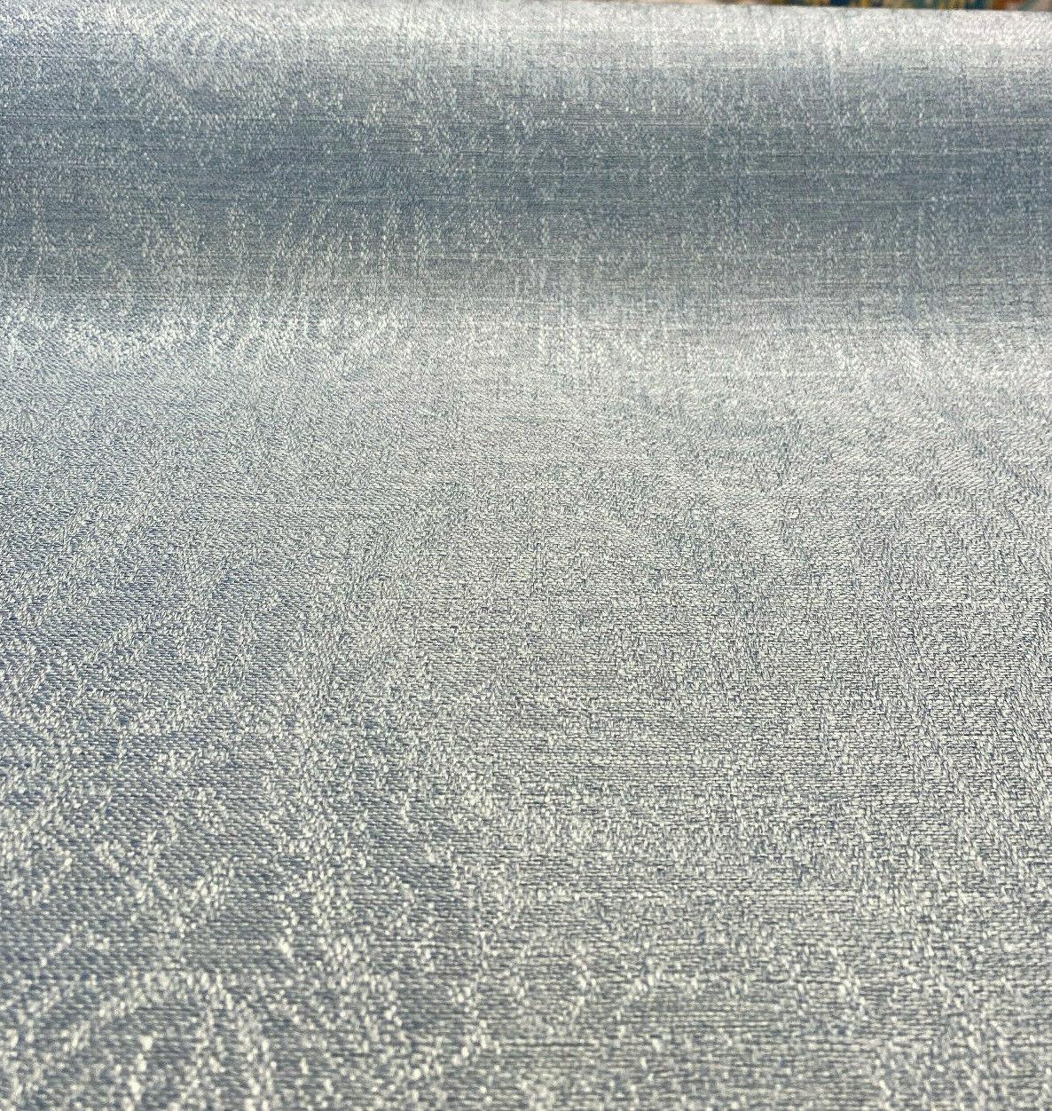 Tallulah Blue Slate Paisley Turbo Jacquard Polyester Fabric - Blue Slate Paisley Damask, 55" Width (1 Yard)