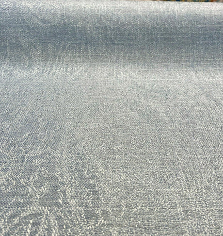 Tallulah Blue Slate Paisley Turbo Jacquard Polyester Fabric - Blue Slate Paisley Damask, 55" Width (1 Yard)