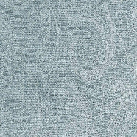 Tallulah Blue Slate Paisley Turbo Jacquard Polyester Fabric - Blue Slate Paisley Damask, 55" Width (1 Yard)