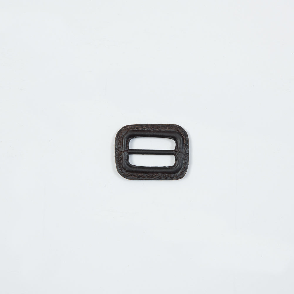 Antique Brown Leather Buckle - 1.25" x 1"