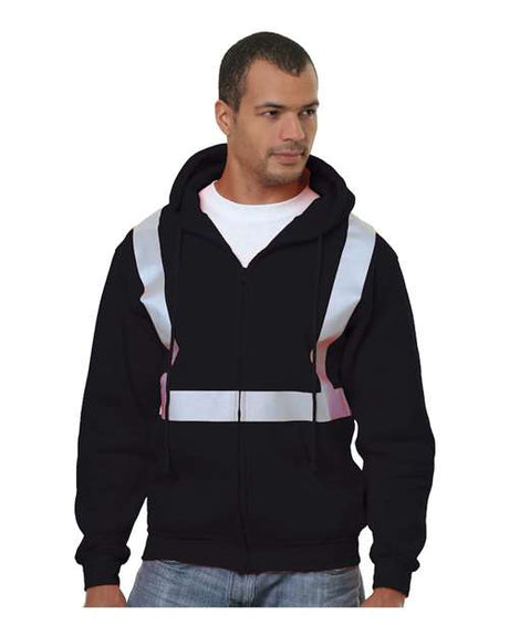Bayside Men's USA-Made Hi-Visibility Full-Zip Hooded Sweatshirt