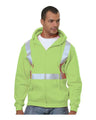 Bayside Men's USA-Made Hi-Visibility Full-Zip Hooded Sweatshirt