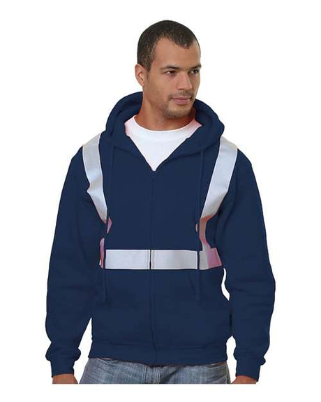 Bayside Men's USA-Made Hi-Visibility Full-Zip Hooded Sweatshirt
