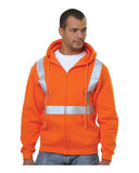 Sudadera con capucha de cremallera completa de alta visibilidad hecha en EE. UU.