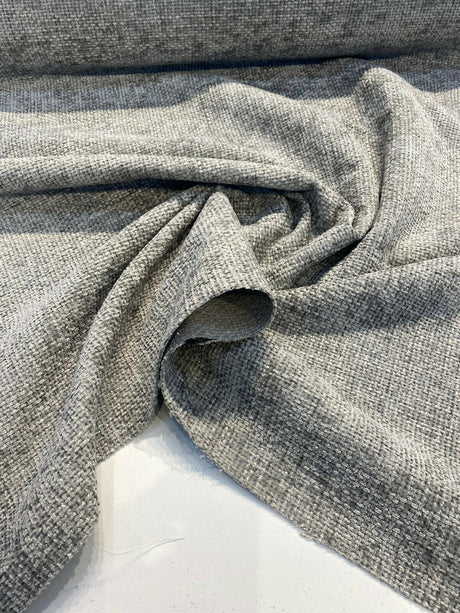 Mont Clair Earl Gray Soft Tweed Chenille Upholstery Fabric - Earl Gray, 56" Width (1 Yard)