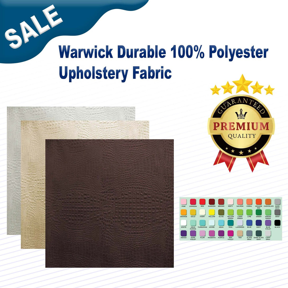 1 Yard Warwick Durable 100% Polyester Upholstery Fabric