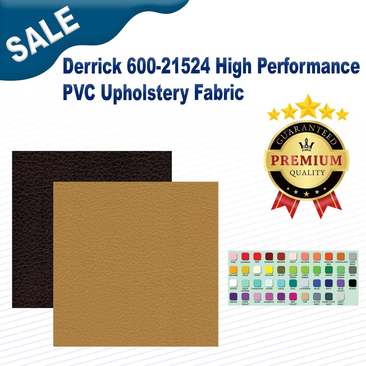 1 Yard Derrick 600-21524 High Performance PVC Upholstery Fabric