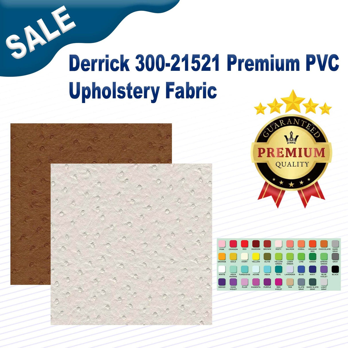 1 Yard Derrick 300-21521 Premium PVC Upholstery Fabric