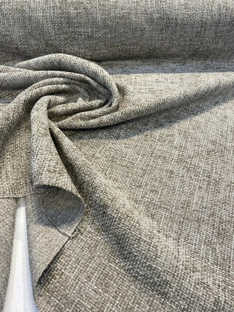 Mont Clair Chenille Upholstery Fabric - Beige Clay Taupe Tweed, 56" Width (1 Yard)