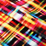Optic Plaid Multi Polyester Spandex Fabric - Multicolor Plaid, 58/60" Width (1 Yard)