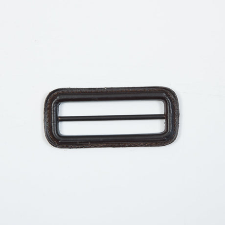 Antique Brown Leather Buckle - 3" x 1.375"