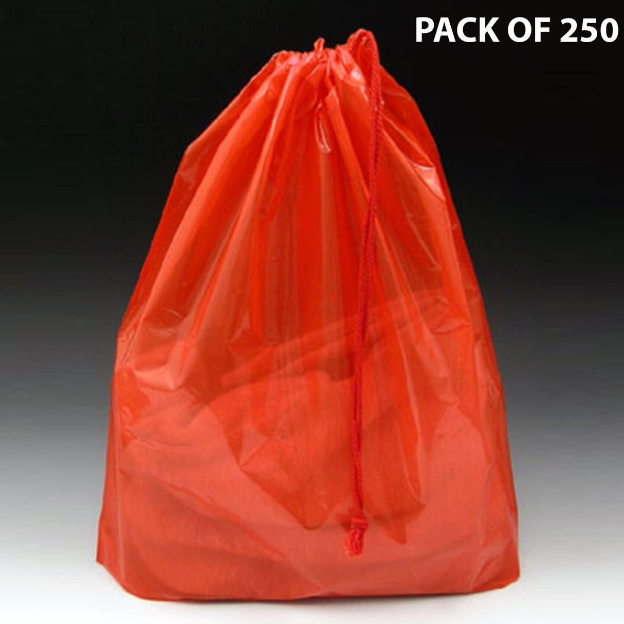 Poly Bag- Drawstring + 4" Bottom Gusset -18" x 19-1/2" Crystal Clear Palette