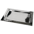 Eastern Tabletop Decorative Hammered Rectangular Display Tray - 18" x 12", Stainless Steel