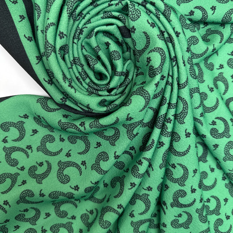 Polyamide Crepe Printed Green Black