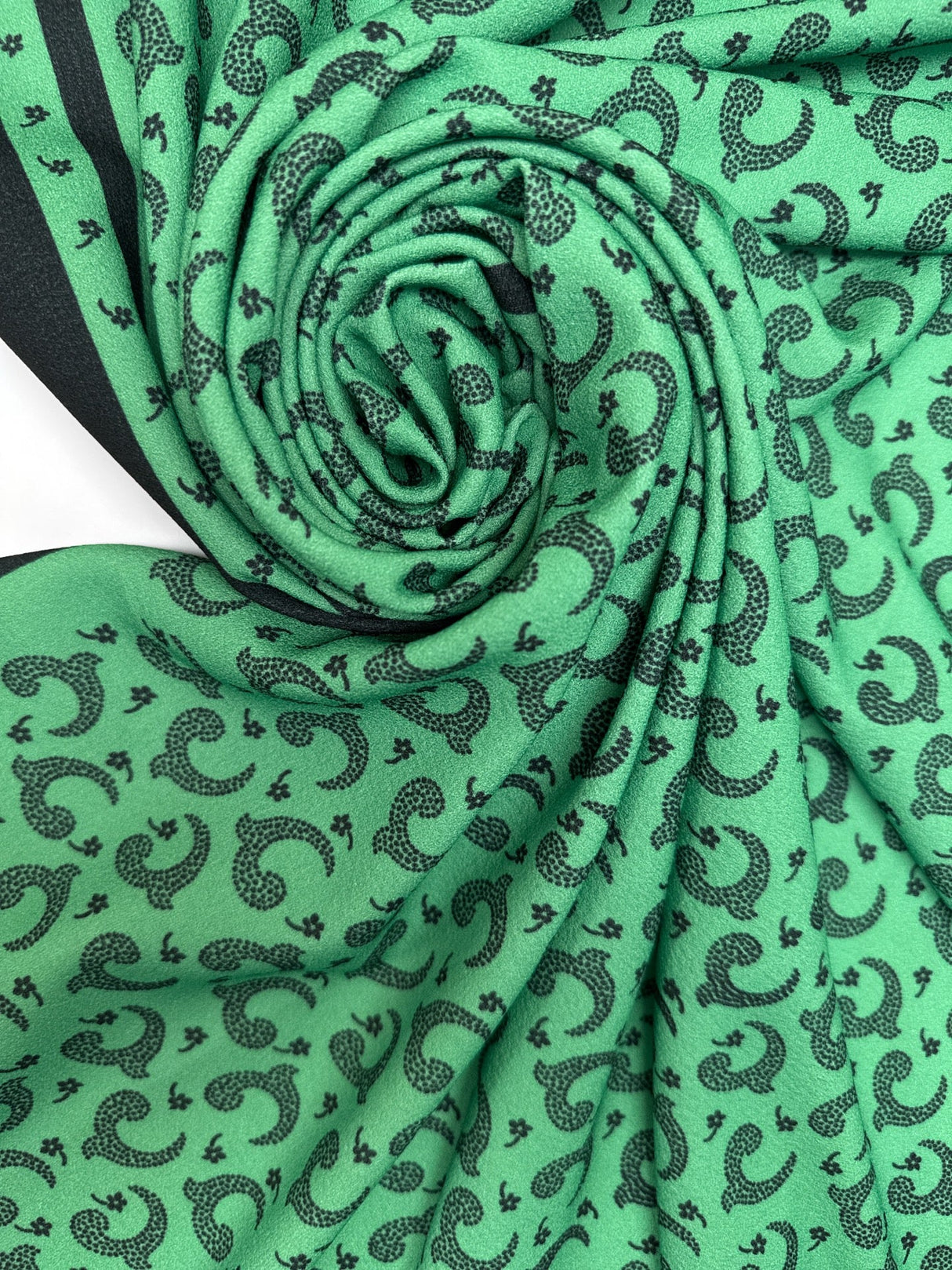 Polyamide Crepe Printed Green Black
