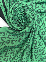 Polyamide Crepe Printed Green Black
