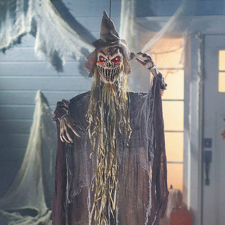 5 Ft Light Up Hanging Brown Reaper Hat Halloween Decoration