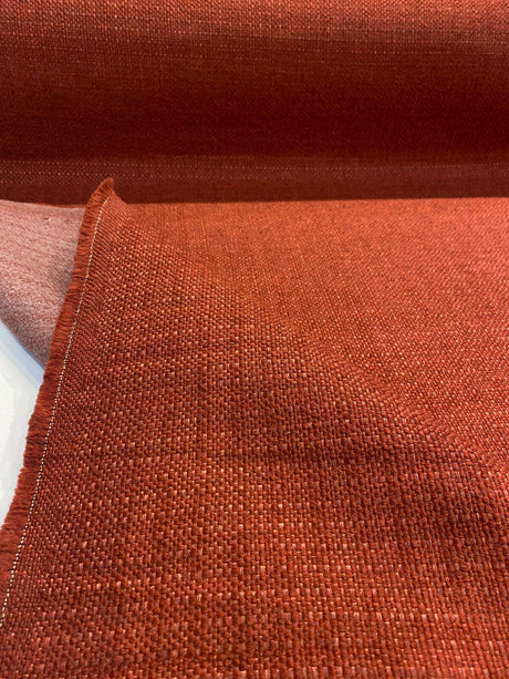 Sampson Chenille Performance Polypropylene Fabric - Sangria Rust Red, Solid Upholstery, 58" Width (1 Yard)