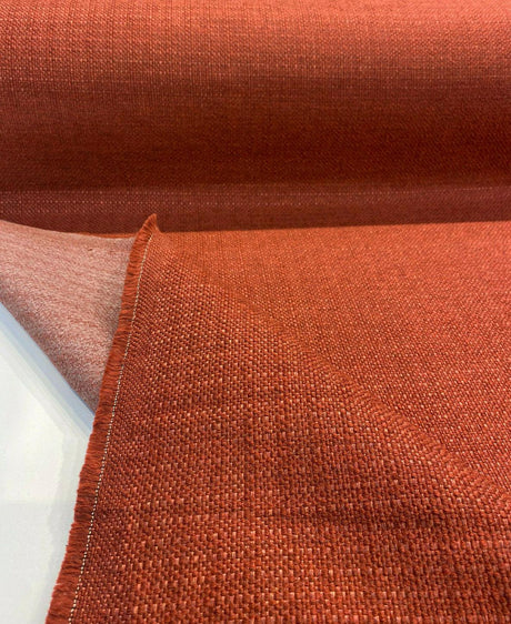 Sampson Chenille Performance Polypropylene Fabric - Sangria Rust Red, Solid Upholstery, 58" Width (1 Yard)