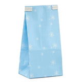 3 3/8” x 2 1/2” x 7 3/4” Snowflake Tin Tie Bags for Holiday Gifts