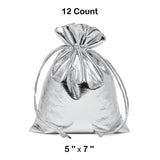 Metallic Lame Bags 5 '' x 7 '' Silver Color 12 EACH / PACKAGE
