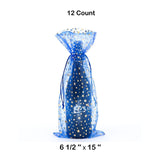 Star Print Organza Wine Bags 6 1/2 '' x 15 '' Royal Color 12 EACH / PACKAGE