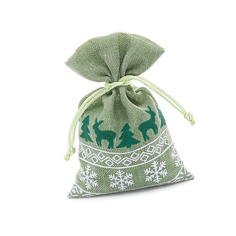 Faux Linen Christmas Bags Ideal 4” x 6” for Small Gifts