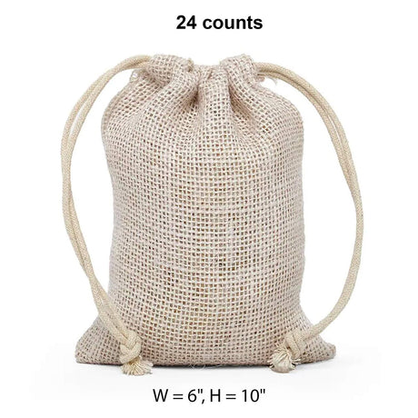 Colored Jute Bags 6 '' X 10 '' Bleached