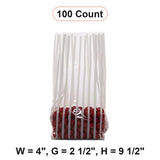 Stripe Patterned Cello Bags 4 '' x 2 1/2 '' x 9 1/2 '' Vertical Stripe White Color