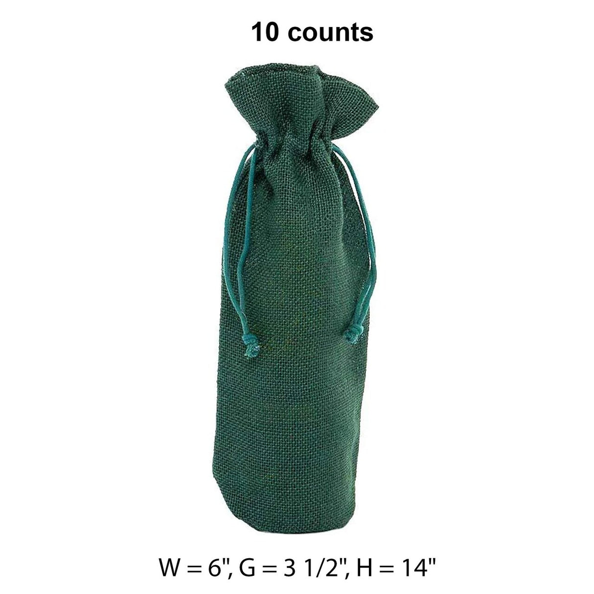 Simple Jute Wine Bags 6 '' X 3 1/2 '' X 14 '' Forest