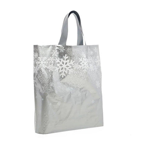 Printed Snowflake LDPE Bags 16” x 6” x 15” Holiday Packaging