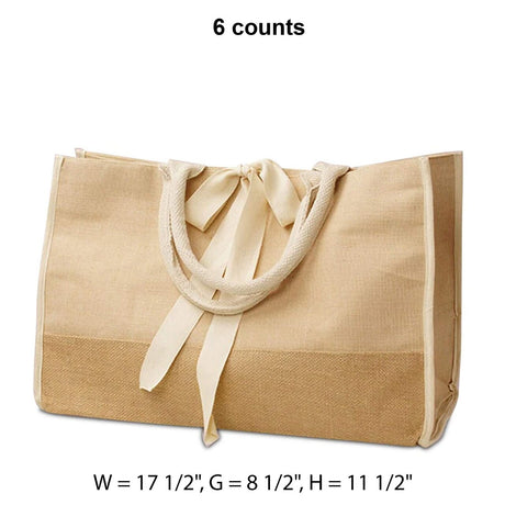 Jute Blend Tote Bags 17 1/2 '' X 8 1/2 '' X 11 1/2 '' Natural