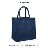 Jute Shopping Bags - Laminated Interior 11 7/8 '' X 7 7/8 '' X 11 7/8 '' Navy