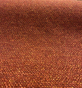 Presley Red Henna Tweed Chenille Upholstery Fabric - Maroon Red With Gold And Black Specs, 56" Width (1 Yard)