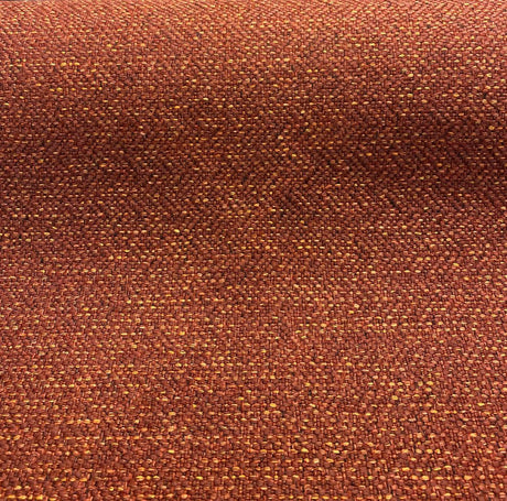 Presley Red Henna Tweed Chenille Upholstery Fabric - Maroon Red With Gold And Black Specs, 56" Width (1 Yard)