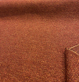 Presley Red Henna Tweed Chenille Upholstery Fabric - Maroon Red With Gold And Black Specs, 56" Width (1 Yard)