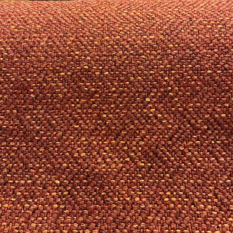 Presley Red Henna Tweed Chenille Upholstery Fabric - Maroon Red With Gold And Black Specs, 56" Width (1 Yard)