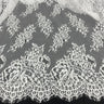 3 Yards Chantilly Embroidered Lace Fabric with Eyelash Scallop