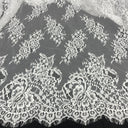 Embroidered Lace Fabric with Eyelash Scallop
