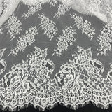 Embroidered Lace Fabric with Eyelash Scallop