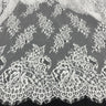 Embroidered Lace Fabric with Eyelash Scallop