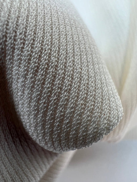 White Stretch Knit Polyamide Viscose Elastane Blend