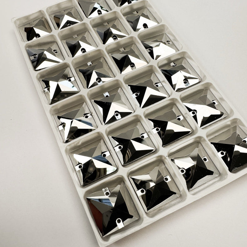 Silver Sewing Notions With Crystals