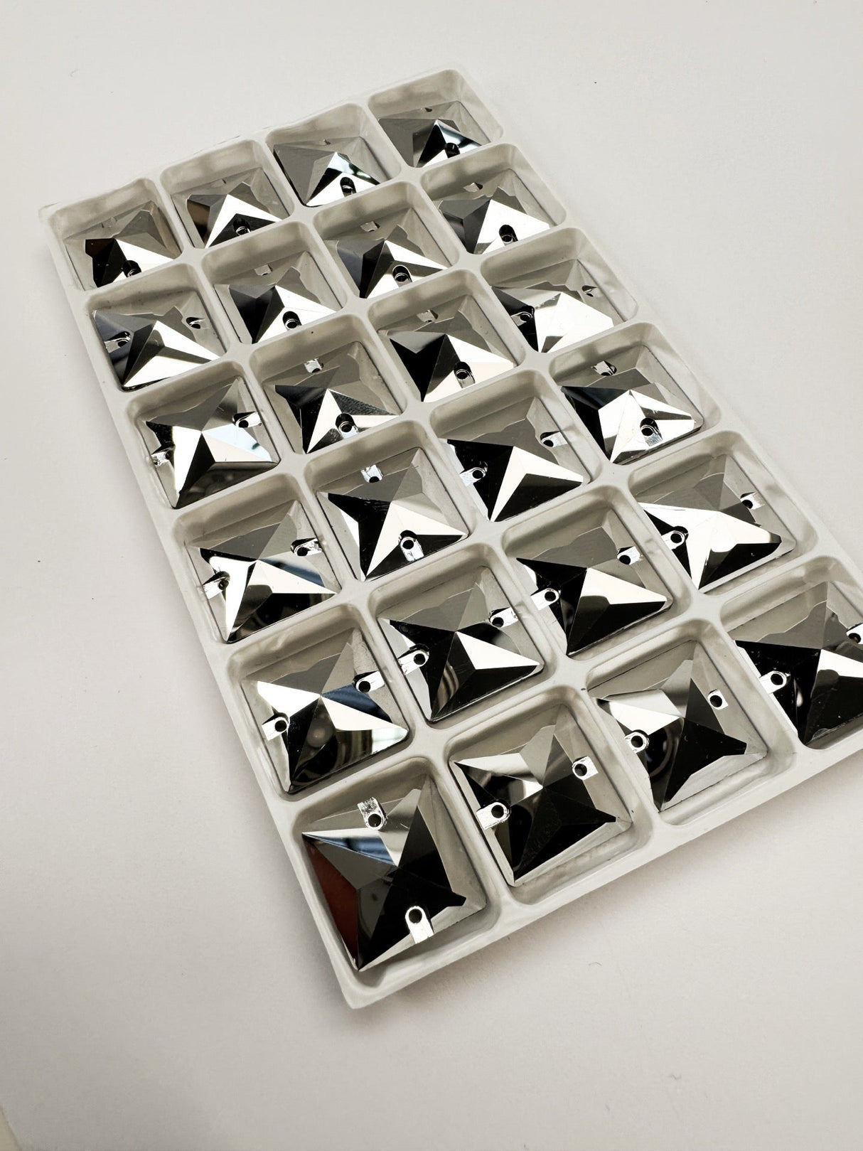Silver Sewing Notions With Crystals